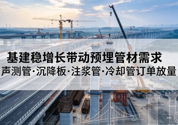 凌海基建稳增长带动预埋监测管材需求，声测管、沉降板、注浆管订单持续放量